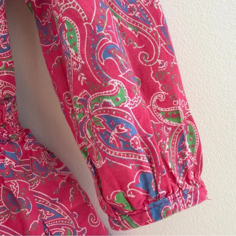Polo Ralph Lauren Paisley Cotton Batiste Dress 2/2T Toddler Pink Cotton Lined